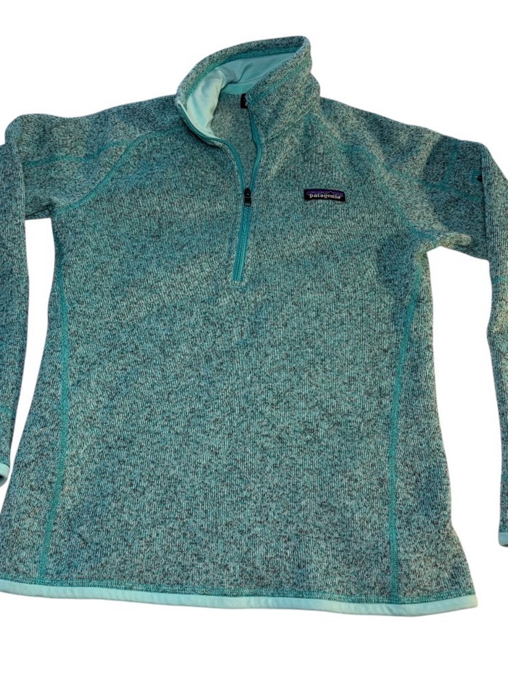 Patagonia Better Sweater 1/4 Zip Fleece Pullover Teal Heather Green S Preowned